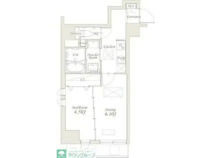 グランカーサ錦糸町 旧スプランディッド錦糸町I(1DK/3階)の間取り写真