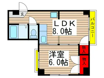 メゾンプチ(1LDK/2階)の間取り写真