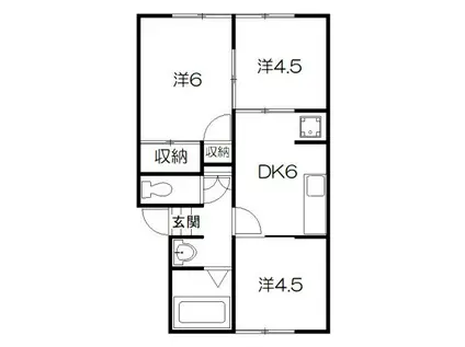 ハイツディージー(3DK/1階)の間取り写真