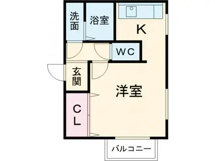 コーポたんぽぽ(1K/1階)の間取り写真