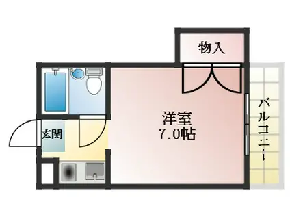 セルバテールハイツ(1K/3階)の間取り写真