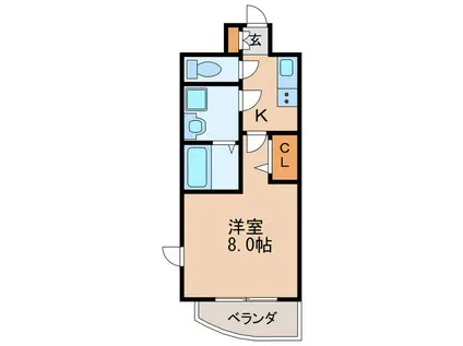 プレサンス栄モード(1K/4階)の間取り写真