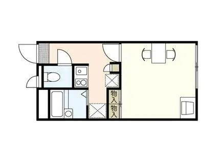 レオパレスPAPPEL(1K/2階)の間取り写真