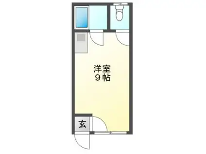 ＪＲ室蘭本線 鷲別駅 徒歩20分 2階建 築35年(ワンルーム/1階)の間取り写真