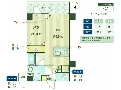 ズーム下丸子(1DK/2階)の間取り写真