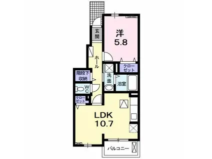 グランディオーソI(1LDK/1階)の間取り写真