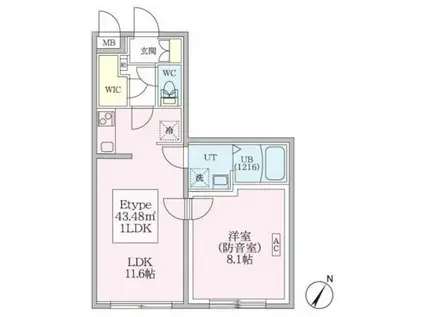 スカイラシクラス平和台(1LDK/4階)の間取り写真