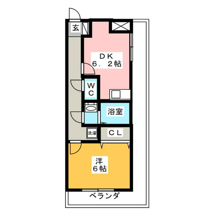 チャイムの鳴る丘月見台弐番館 1階階 間取り