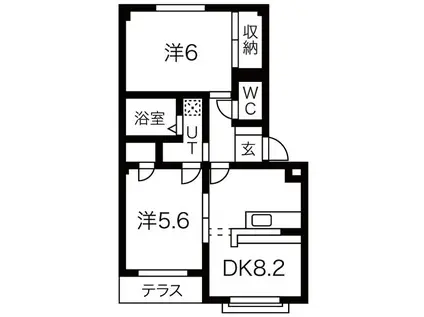 サンコーポラス(2DK/1階)の間取り写真