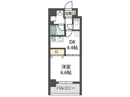 GRANDOR HATADAT BLDGI(1DK/2階)の間取り写真