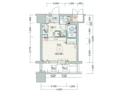 エステムコート新大阪VIエキスプレイス(1K/10階)の間取り写真