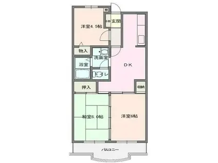 エクセレンス南栗原(3DK/2階)の間取り写真