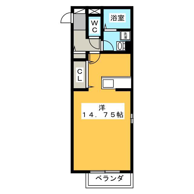 ボナンザ(ワンルーム/1階)の間取り写真