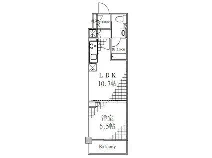 251128エスティメゾン豊洲レジデンスE棟(1LDK/2階)の間取り写真
