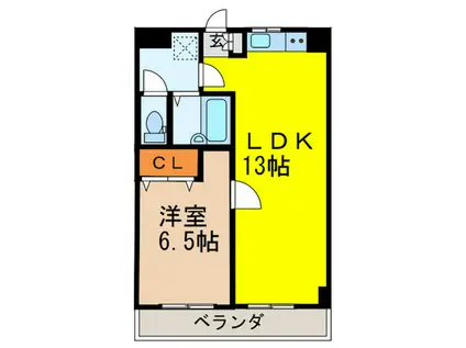 セントラルハイツ(1LDK/2階)の間取り写真