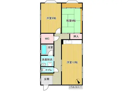 正木ビル(2LDK/2階)の間取り写真