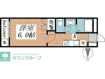 SKハイツ(1K/2階)の間取り写真