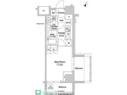 コンフォリア浅草橋(1K/10階)の間取り写真