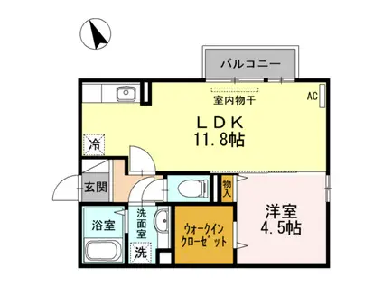 LAXACOURTII(1LDK/2階)の間取り写真