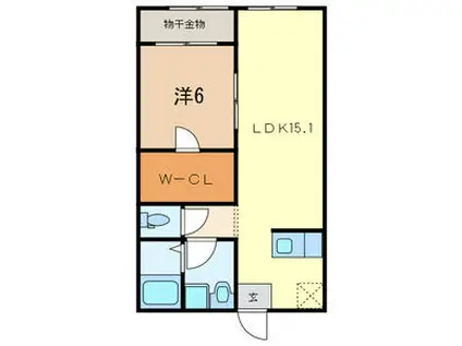 IMA V(1LDK/2階)の間取り写真