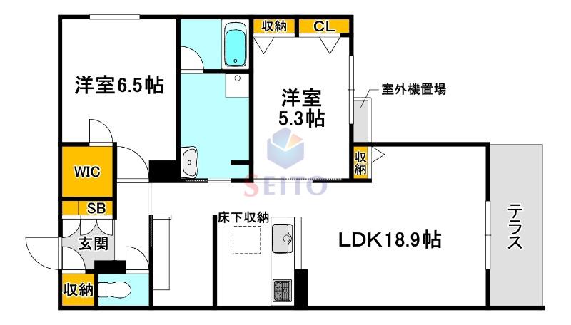 ハムステッドアレー(2LDK/1階)の間取り写真