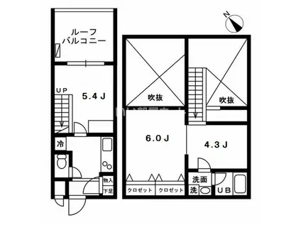 セントエルモ町田(1DK/4階)の間取り写真