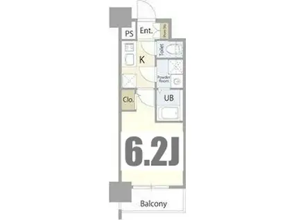 エスリード上前津LIVIA(1K/12階)の間取り写真