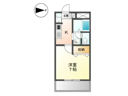 ラピス メドゥー(1K/2階)の間取り写真