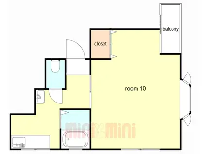 セゼーレ戸崎(1DK/3階)の間取り写真