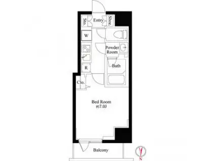 ハーモニーレジデンス浜松町(1K/3階)の間取り写真