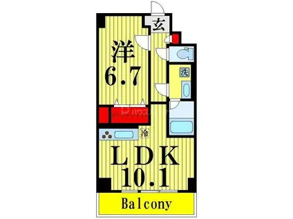 WHILE椿(1LDK/6階)の間取り写真