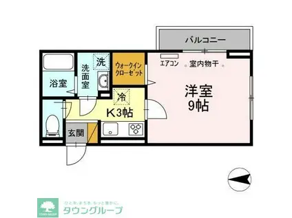 ベルフルール(1K/1階)の間取り写真