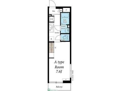 リブリ・アルカサル(1K/2階)の間取り写真