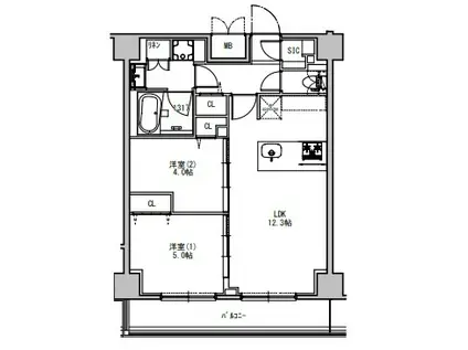 SーRESIDENCE押上サウス(2LDK/4階)の間取り写真