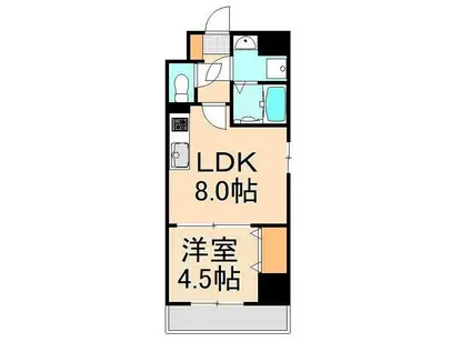 RISE COURT G&G(1LDK/4階)の間取り写真