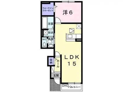 ウィステリアF I(1LDK/1階)の間取り写真