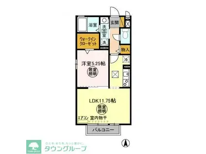 メゾンローレルII(1LDK/1階)の間取り写真