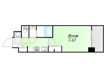 レジュールアッシュ梅田レジデンス(1K/3階)の間取り写真