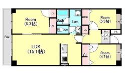 テラスレジデンス船橋夏見(3LDK/3階)の間取り写真
