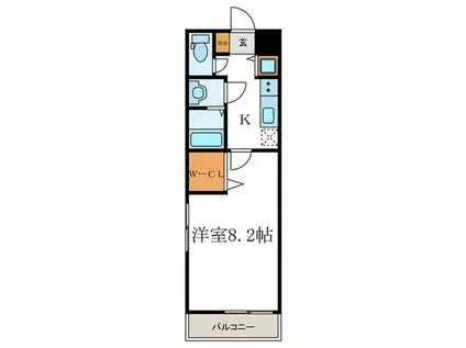 ベラジオ雅び京都洛北ガーデン(1K/2階)の間取り写真