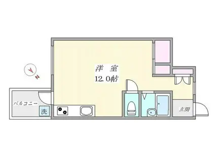 カゼッタ千駄木(ワンルーム/2階)の間取り写真