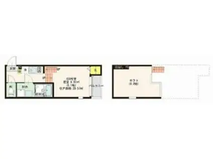 ハーモニーテラス東仙台XIV(1K/1階)の間取り写真