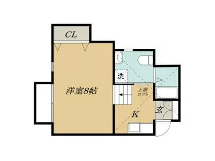 ハピネスコート吉野(1K/1階)の間取り写真