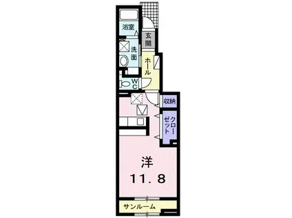 メゾンノワール(ワンルーム/1階)の間取り写真
