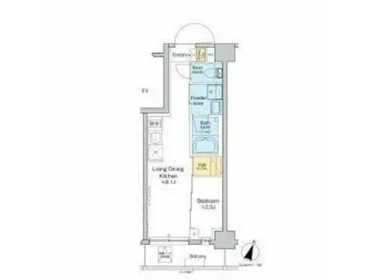 プラウドフラット西日暮里ディアージュ(1LDK/4階)の間取り写真