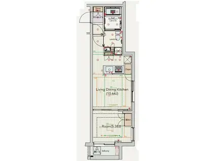 ビバリーホームズ鷺宮(1LDK/2階)の間取り写真