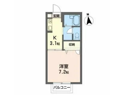 ディアスST(1K/2階)の間取り写真