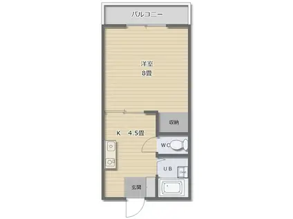 榎本ハイツD棟(1K/2階)の間取り写真