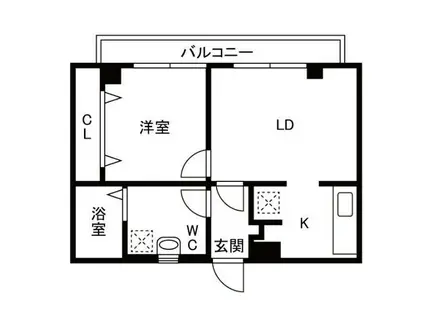 センターヴィレッジ浜町(1LDK/3階)の間取り写真