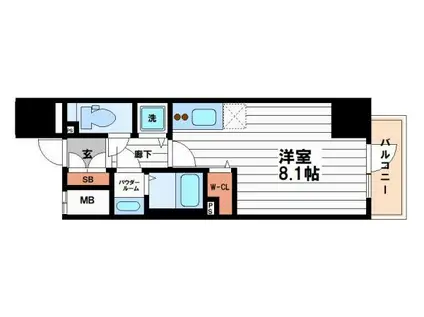 METROSA谷町六丁目ノース(ワンルーム/2階)の間取り写真